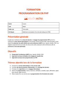 FORMATION PROGRAMMATION EN PHP