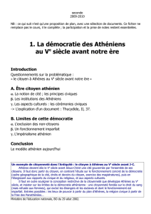 1. La démocratie des Athéniens au Ve siècle avant notre ère
