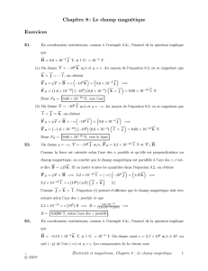 Chapitre 8: Le champ magnétique Exercices