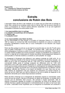 Extraits conclusions de Robin des Bois