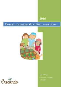 Dossier technique de culture sous Serre