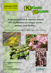 Catalogue 2016 Production horticole de végétaux destinés à la