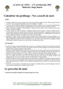 Calendrier du jardinage - Nos conseils du mois Le proverbe du mois