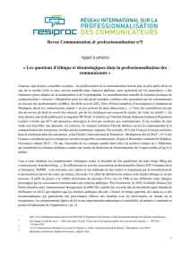 Revue Communication et professionnalisation n°5