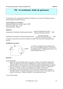 TD : la trottinette, étude de puissance