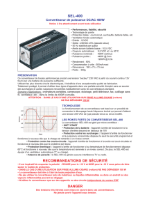 Notice Convertisseur 12 vers 230V - 400W.