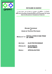 royaume du maroc module n°: 8 installation d`une prise de terre