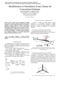 Modélisation et Simulation d`une Chaine de Conversion Eolienne