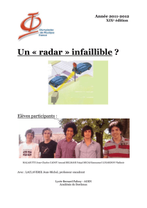 Un « radar » infaillible - Olympiades de Physique France