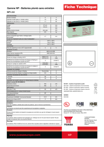 Gamme NP - Batteries plomb sans entretien