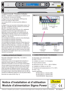 Notice d`installation et d`utilisation Module d`alimentation Sigma Power