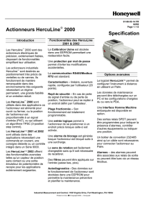 Actionneurs HercuLine 2000 Specification