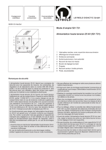 Mode d`emploi 521 721 Alimentation haute tension 25 kV (521 721)