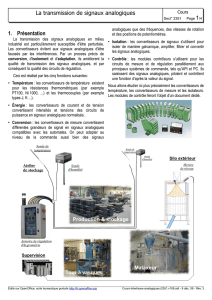 La transmission de signaux analogiques 1. Présentation