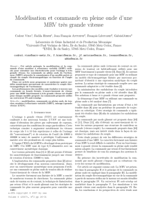 Modélisation et commande en pleine onde d`une MRV très grande