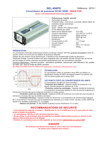 Notice Convertisseur pur sinus 12 vers 230V - 600W.