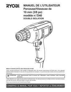 MANUEL DE L`UTILISATEUR Perceuse/Visseuse de 10 mm (3/8 po