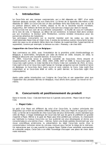 I. Introduction II. Concurrents et positionnement du