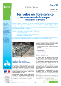 Les vélos en libre-service - Un nouveau mode de