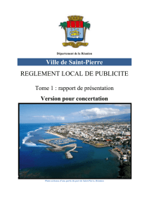 Ville de Saint-Pierre REGLEMENT LOCAL DE PUBLICITE