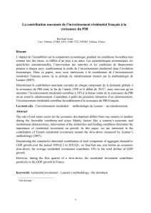 La contribution anormale de l`investissement résidentiel français à la