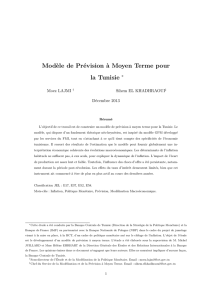 Modèle de Prévision à Moyen Terme pour la Tunisie