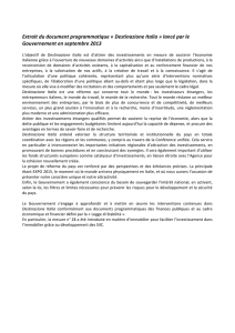 Extrait du document programmatique « Destinazione Italia » lancé