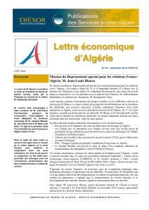 Lettre économique d`Algérie - Direction générale du Trésor