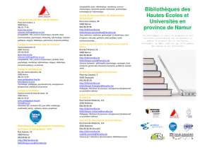 Bibliothèques des Hautes Ecoles et Universités en province de Namur