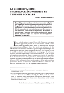 La Chine et L`inde : CroissanCe éConomique et tensions soCiaLes