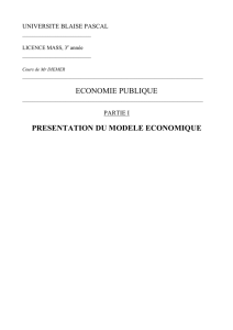 Partie I : La présentation du modèle économique