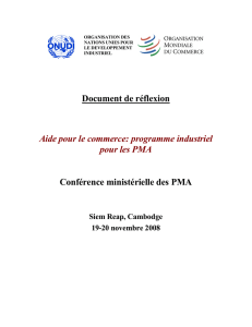 Document de réflexion Aide pour le commerce: programme