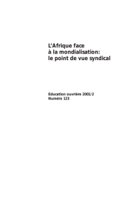 L`Afrique face à la mondialisation: le point de vue syndical