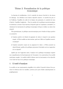 Thème 2: Formalisation de la politique économique