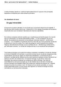 Maroc : qu`en sera-t-il de l`après pétrole ?