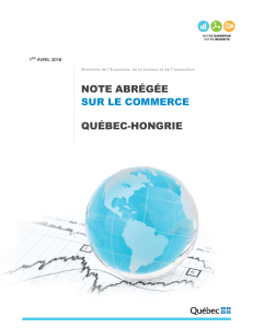Note sur le commerce du Québec - Hongrie