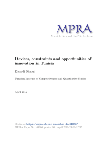 Devices, constraints and opportunities of innovation in Tunisia