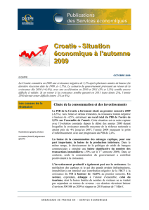 Croatie - Situation &eacute;conomique &agrave; l`automne 2009