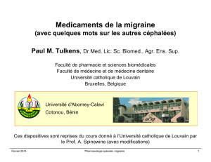 migraine - Ecole de Pharmacie de l`U.C.L.