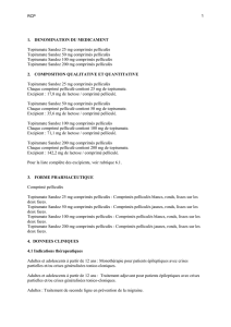 1. DENOMINATION DU MEDICAMENT Topiramate Sandoz 25 mg