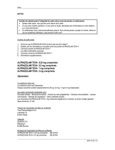 ALPRAZOLAM TEVA 0,25 mg comprimés ALPRAZOLAM TEVA 0,5