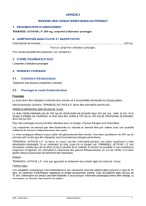 TRAMADOL ACTAVIS LP 200 mg, comprimé à libération