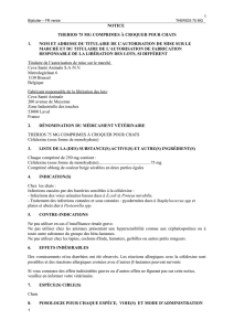 notice therios 75 mg comprimes à croquer pour chats 1. nom et