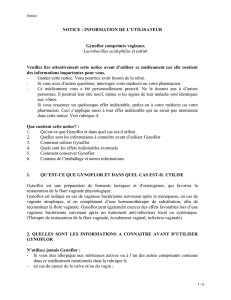 NOTICE : INFORMATION DE L`UTILISATEUR Gynoflor comprimés