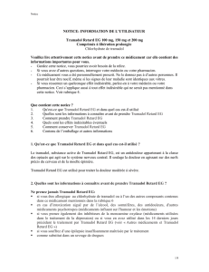 NOTICE: INFORMATION DE L`UTILISATEUR Tramadol Retard EG