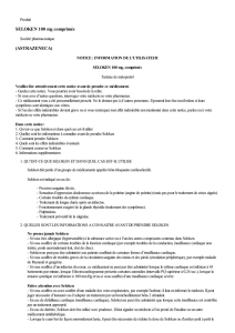 SELOKEN 100 mg comprimés (ASTRAZENECA)