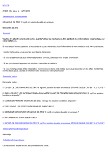 15/11/2010 Dénomination du médicament GRANIONS DE ZINC 15