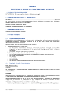 BI PROFENID LP 100 mg, comprimé sécable à libération