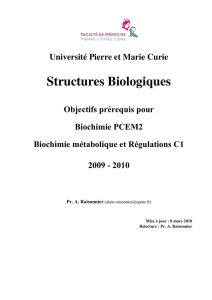 Structures Biologiques - Université Pierre et Marie CURIE
