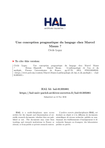 Une conception pragmatique du langage chez Marcel Mauss ?